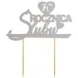 topper papierowy 70 rocznica slubu srebrny 15 5 x 17 5 cm