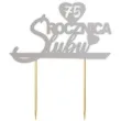 topper papierowy 75 rocznica slubu srebrny 15 5 x 17 5 cm