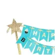 topper papierowy baner happy birthday niebieski godan 20x25 cm