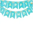 topper papierowy baner happy birthday niebieski godan 20x25 cm
