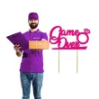 topper papierowy game over diament fuksja 13 5 x 16 cm