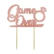 topper papierowy game over diament rose gold brokat 13 5 x 16 cm