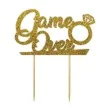 topper papierowy game over diament zloty brokat 13 5 x 16 cm