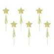 topper papierowy gwiazdki z fredzlami zloty brokat partypal 11 cm 6 szt
