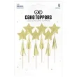 topper papierowy gwiazdki z fredzlami zloty brokat partypal 11 cm 6 szt