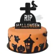 topper papierowy halloween nagrobek czarny brokat 14x22 cm