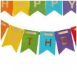 topper papierowy happy birthday teczowe flagi godan 19 5 cm