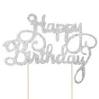 topper papierowy happy birthday urodziny srebrna partypal 21 cm