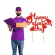topper papierowy happy valentines day 19 cm