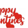topper papierowy happy valentines day 19 cm