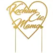 topper papierowy kocham cie mamo zlota 14 cm