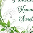 topper papierowy komunia konwalie 20 cm
