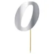 topper papierowy liczba 0 srebrny metalic 18 cm