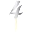 topper papierowy liczba 4 srebrny metalic 18 cm