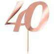 topper papierowy liczba 40 rose gold metalic 18 cm