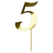 topper papierowy liczba 5 zloty metalic 18 cm