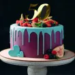topper papierowy liczba 50 zloty metalic 18 cm