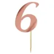 topper papierowy liczba 6 rose gold metalic 18 cm