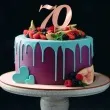topper papierowy liczba 70 rose gold metalic 18 cm
