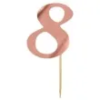 topper papierowy liczba 8 rose gold metalic 18 cm
