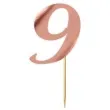 topper papierowy liczba 9 rose gold metalic 18 cm