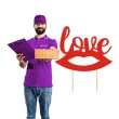 topper papierowy love i usta 19 cm