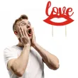 topper papierowy love i usta 19 cm