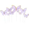 topper papierowy motylki fioletowo zloty 10 szt