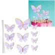 topper papierowy motylki fioletowo zloty 10 szt