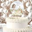 topper papierowy na tort dziewczynka i kosciol dekoracja na komunie swieta 20 x 10 cm
