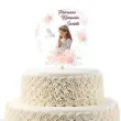 topper papierowy na tort dziewczynka w albie dekoracja na komunie swieta 20 x 10 cm
