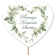 topper papierowy na tort eukaliptusowe serce dekoracja na komunie swieta 20 x 10 cm