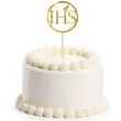 topper papierowy na tort ihs golebica dekoracja na pierwsza komunie swieta zloty 22 cm