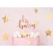 topper papierowy oh baby rozowy zloty partydeco 25 cm