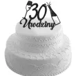 topper papierowy szampanskie 30 urodziny czarny brokat 15 x 19 cm