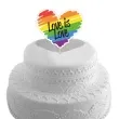 topper papierowy teczowe serce love is love 20 cm
