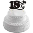 topper papierowy urodziny 18 czarna 17 cm