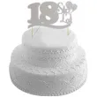 topper papierowy urodziny 18 srebrna 17 cm