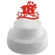 topper papierowy urodziny 18 stars czerwona 17 cm