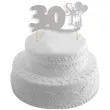 topper papierowy urodziny 30 srebrna 17 cm