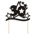 topper papierowy urodziny 30 stars czarna 17 cm