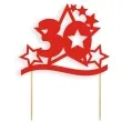 topper papierowy urodziny 30 stars czerwona 17 cm