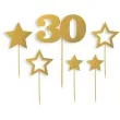 topper papierowy urodziny 30 zestaw zlota 6 szt