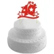 topper papierowy urodziny 40 stars czerwona 17 cm