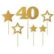 topper papierowy urodziny 40 zestaw zlota 6 szt