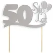topper papierowy urodziny 50 srebrna 17 cm
