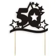 topper papierowy urodziny 50 stars czarna 17 cm