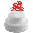 topper papierowy urodziny 50 stars czerwona 17 cm