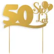 topper papierowy urodziny 50 zlota 17 cm