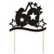 topper papierowy urodziny 60 stars czarna 17 cm